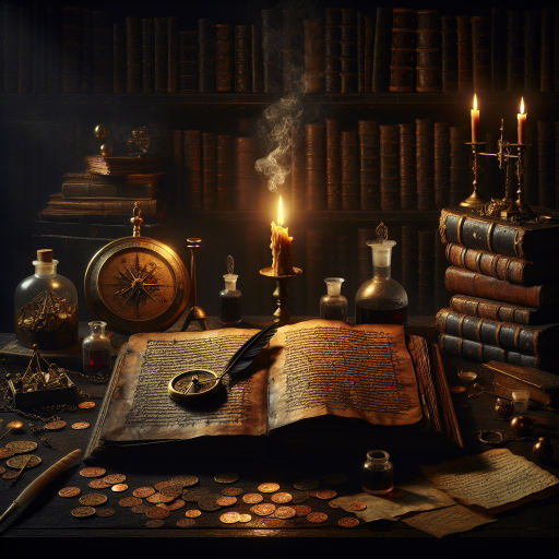 A glowing book on a stone desk